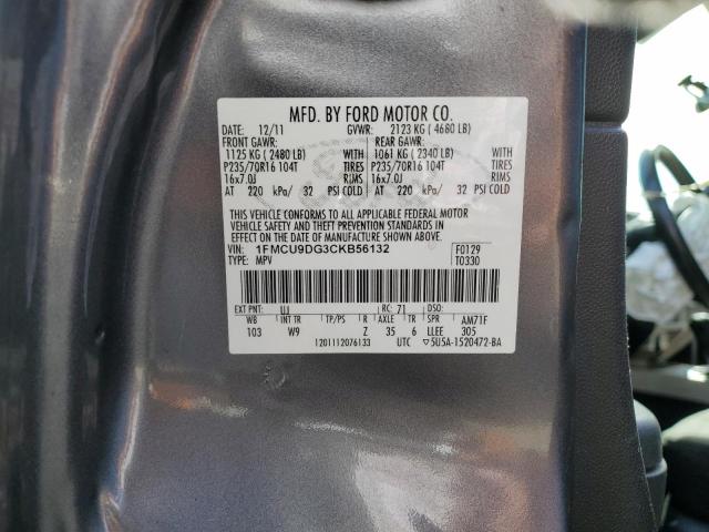 Photo 10 from auction – 2012 FORD ESCAPE XLT with VIN 1FMCU9DG3CKB56132
