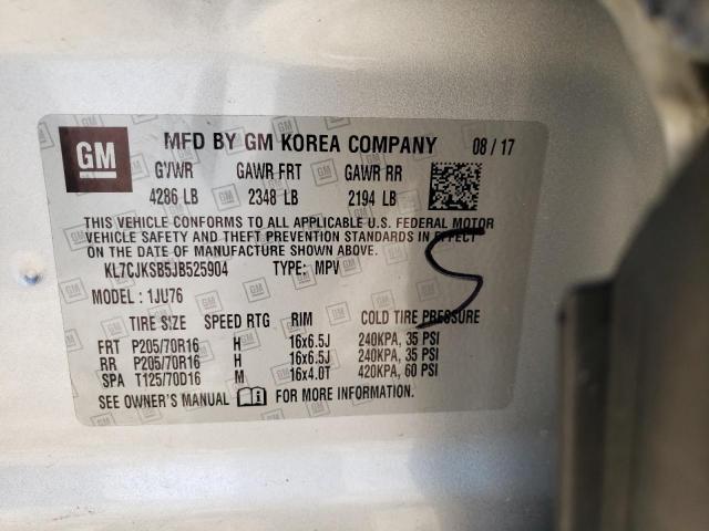 Photo 10 from auction – 2018 CHEVROLET TRAX LS with VIN KL7CJKSB5JB525904