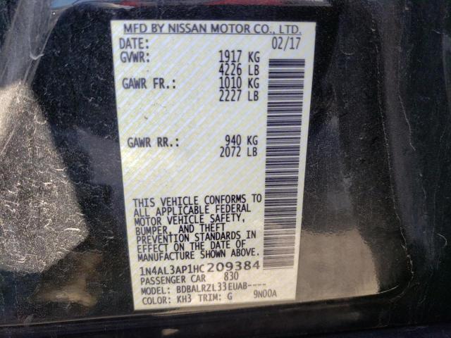 Photo 10 from auction – 2017 NISSAN ALTIMA 2.5 with VIN 1N4AL3AP1HC209384
