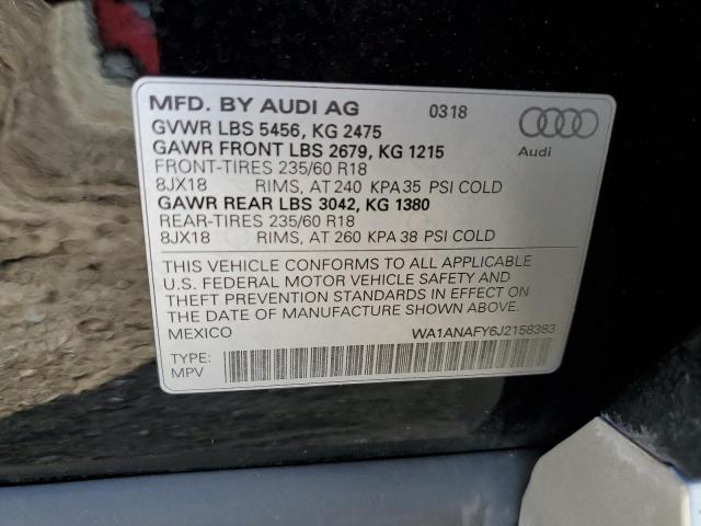 Photo 10 from auction – 2018 AUDI Q5 PREMIUM with VIN WA1ANAFY6J2158383