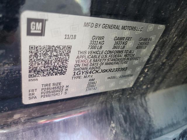 Photo 10 from auction – 2019 CADILLAC ESCALADE P with VIN 1GYS4CKJ6KR233393