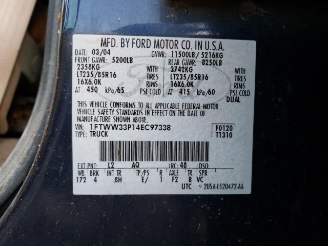 Photo 10 from auction – 2004 FORD F350 SUPER with VIN 1FTWW33P14EC97338