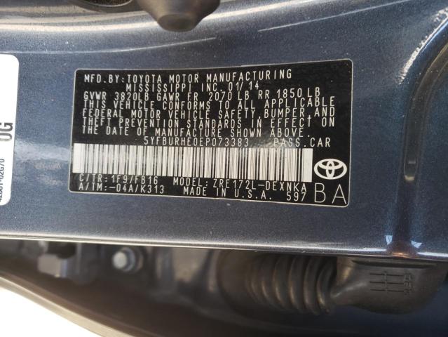 Photo 10 from auction – 2014 TOYOTA COROLLA L with VIN 5YFBURHE0EP073383