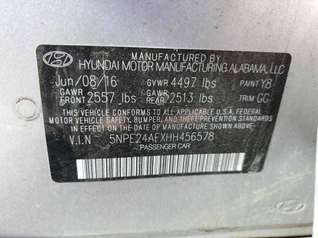 Photo 10 from auction – 2017 HYUNDAI SONATA SE with VIN 5NPE24AFXHH456578