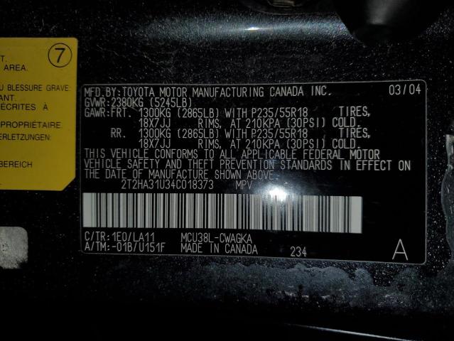 Photo 10 from auction – 2004 LEXUS RX 330 with VIN 2T2HA31U34C018373