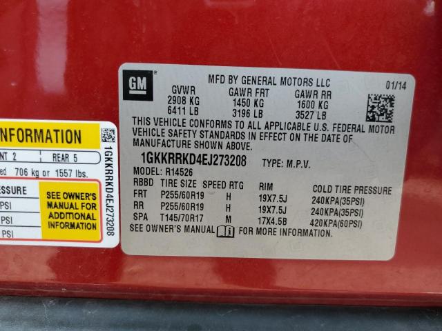 Photo 10 from auction – 2014 GMC ACADIA SLT with VIN 1GKKRRKD4EJ273208