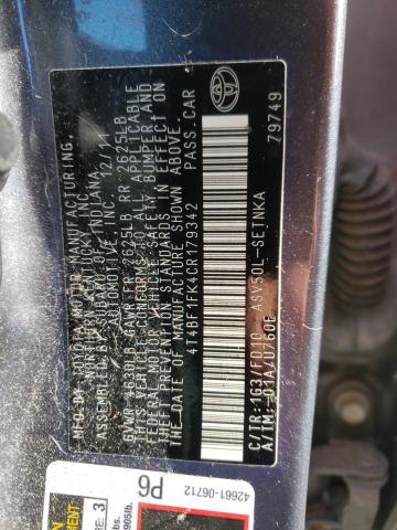 صورة رقم 10 من المزاد - 2012 TOYOTA CAMRY BASE مع VIN 4T4BF1FK4CR179342