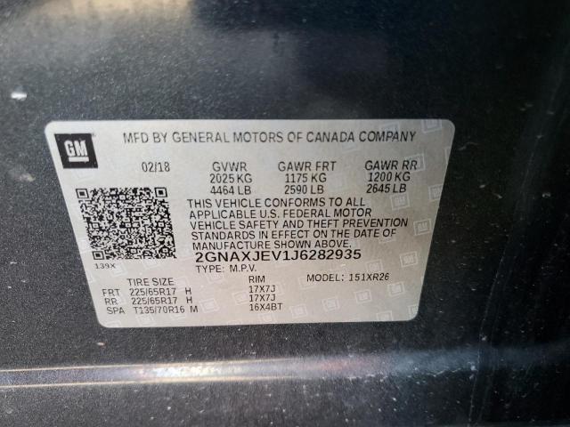 Foto 10 de la subasta – 2018 CHEVROLET EQUINOX LT con VIN 2GNAXJEV1J6282935