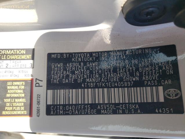 Photo 10 from auction – 2014 TOYOTA CAMRY L with VIN 4T1BF1FK1EU405897