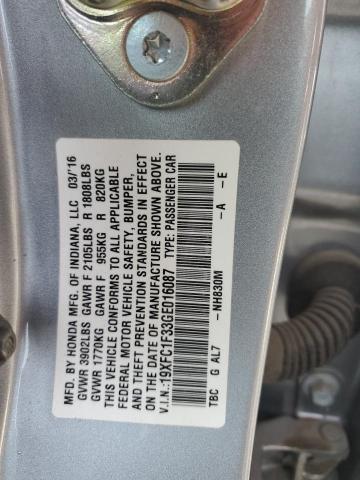 Photo 10 from auction – 2016 HONDA CIVIC EX with VIN 19XFC1F33GE016087