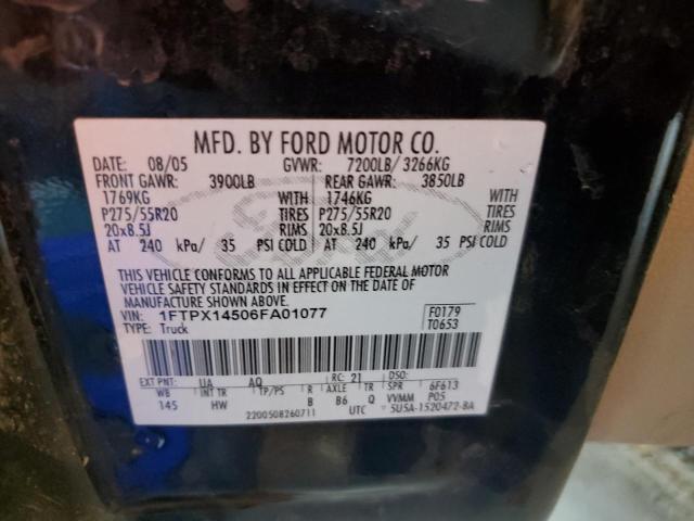 Photo 10 from auction – 2006 FORD F150 with VIN 1FTPX14506FA01077