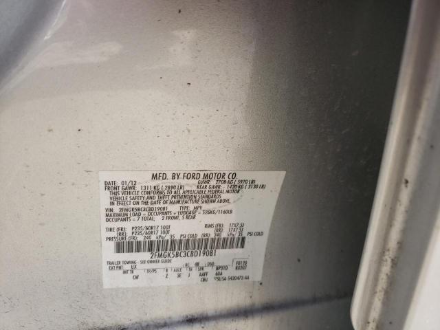 Photo 10 from auction – 2012 FORD FLEX SE with VIN 2FMGK5BC3CBD19081