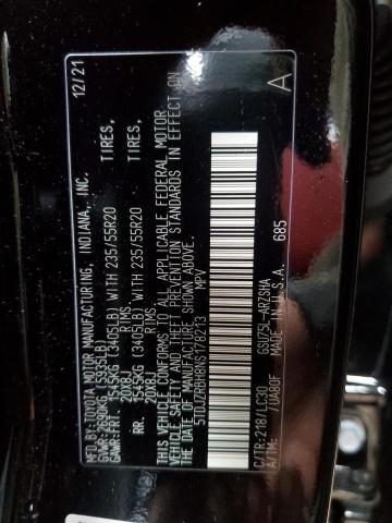 Photo 10 from auction – 2022 TOYOTA HIGHLANDER with VIN 5TDJZRBH8NS178213