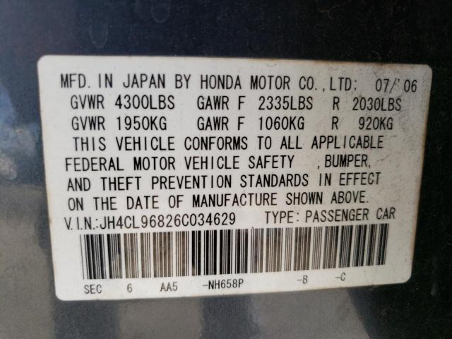 Photo 10 from auction – 2006 ACURA TSX with VIN JH4CL96826C034629