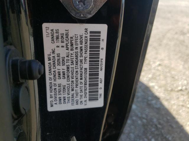 Photo 10 from auction – 2013 HONDA CIVIC EX with VIN 2HGFB2F89DH510508