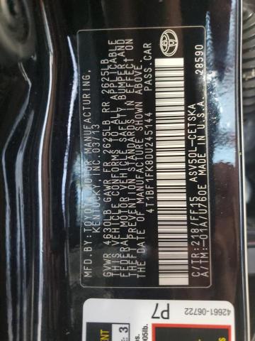 Photo 10 from auction – 2013 TOYOTA CAMRY L with VIN 4T1BF1FK8DU245144