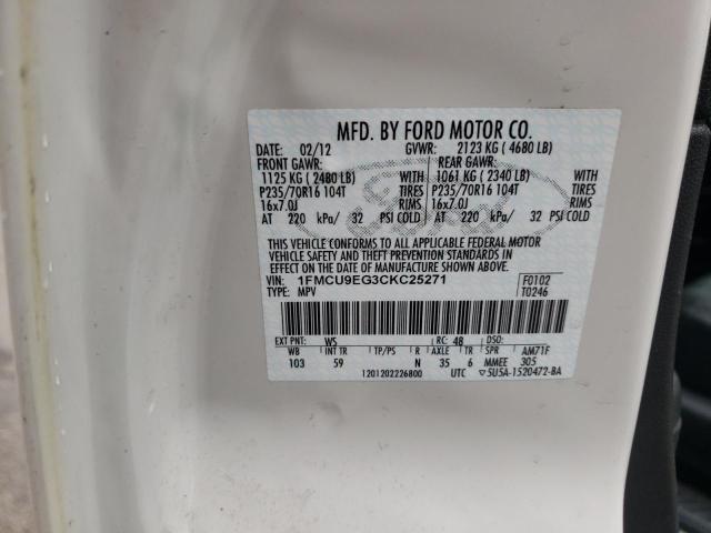 Photo 10 from auction – 2012 FORD ESCAPE LIM with VIN 1FMCU9EG3CKC25271