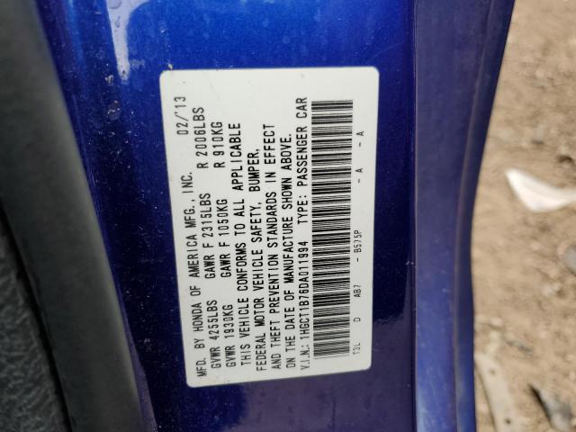 Photo 10 from auction – 2013 HONDA ACCORD EX with VIN 1HGCT1B76DA011994