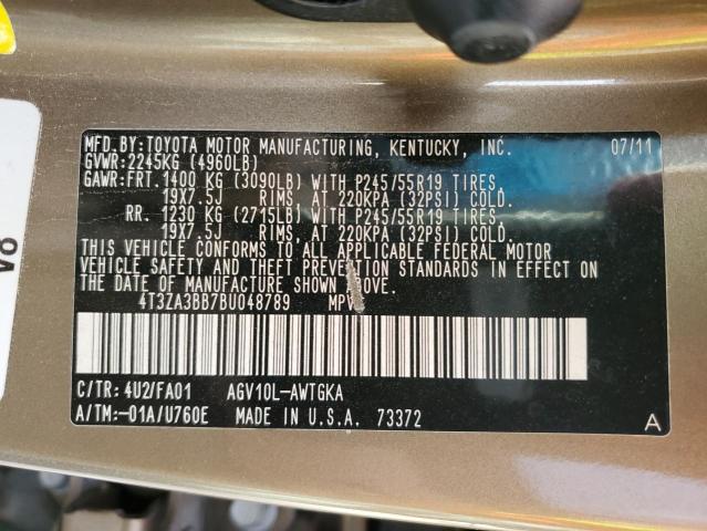 Photo 10 from auction – 2011 TOYOTA VENZA with VIN 4T3ZA3BB7BU048789