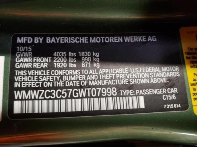 Фото 10 с аукциона – 2016 MINI COOPER S C с VIN WMWZC3C57GWT07998