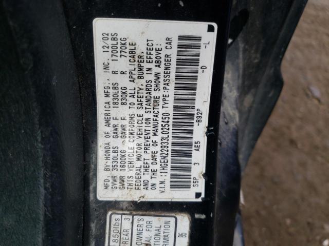 Photo 10 from auction – 2003 HONDA CIVIC with VIN 1HGEM22933L025450