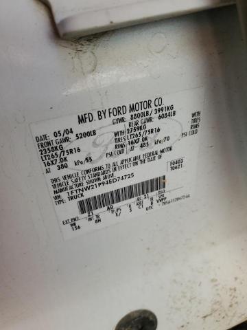 Photo 10 from auction – 2004 FORD F250 with VIN 1FTNW21P94ED74725