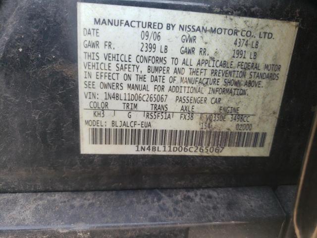 Photo 10 from auction – 2006 NISSAN ALTIMA SE with VIN 1N4BL11D06C265067