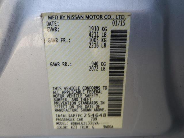 Photo 10 from auction – 2015 NISSAN ALTIMA 2.5 with VIN 1N4AL3AP7FC254648