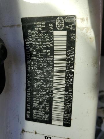 Photo 10 from auction – 2010 TOYOTA COROLLA BA with VIN 2T1BU4EE9AC271994