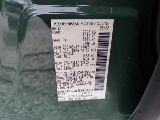 Photo 10 from auction – 2022 NISSAN FRONTIER S with VIN 1N6ED1EJ2NN696241