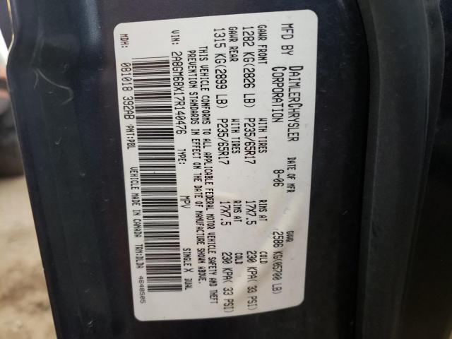 Photo 10 from auction – 2007 CHRYSLER PACIFICA T with VIN 2A8GM68X17R140476