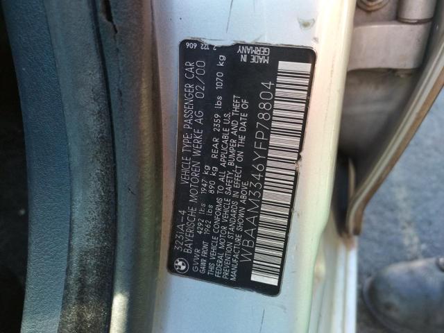 Photo 10 from auction – 2000 BMW 323 I with VIN WBAAM3346YFP78804
