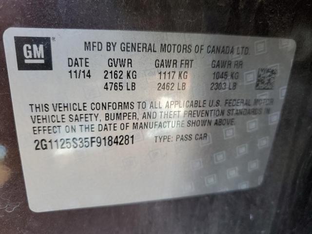 Photo 10 from auction – 2015 CHEVROLET IMPALA LT with VIN 2G1125S35F9184281