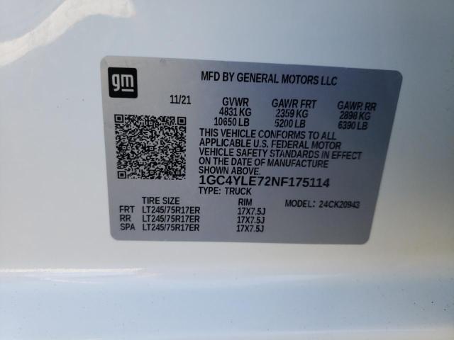 Photo 10 from auction – 2022 CHEVROLET SILVERADO with VIN 1GC4YLE72NF175114
