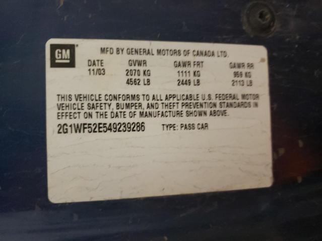Photo 10 from auction – 2004 CHEVROLET IMPALA with VIN 2G1WF52E549239286