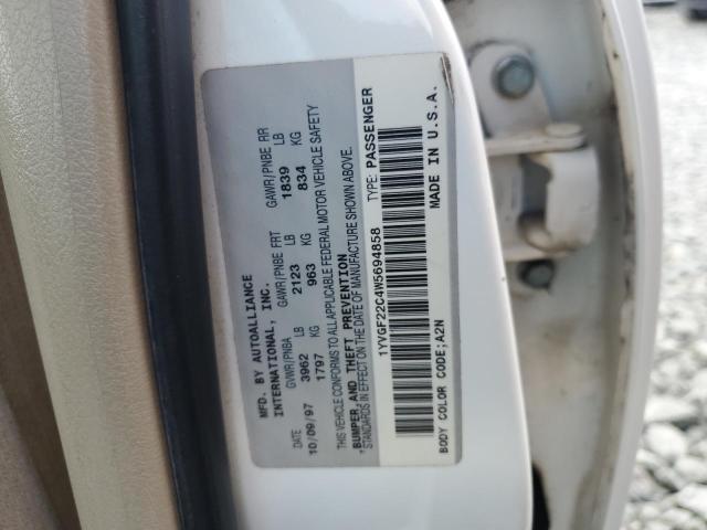 Photo 10 from auction – 1998 MAZDA 626 DX with VIN 1YVGF22C4W5694858
