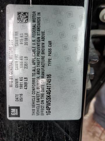 Photo 10 from auction – 2016 BUICK VERANO SPO with VIN 1G4PW5SK4G4174516