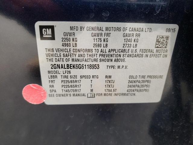 Photo 10 from auction – 2016 CHEVROLET EQUINOX LS with VIN 2GNALBEK6G6118953