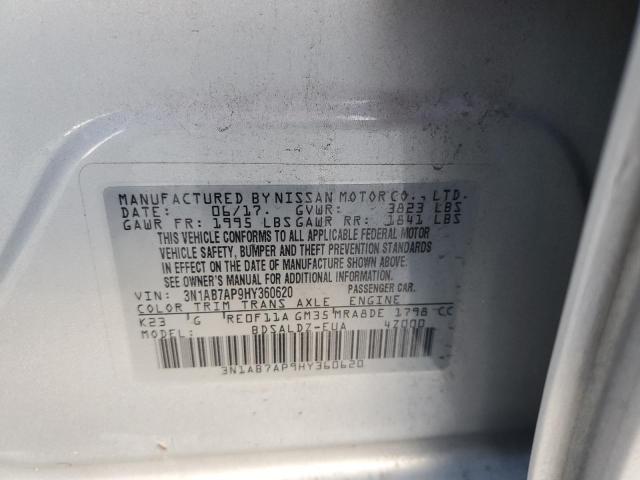 Photo 10 from auction – 2017 NISSAN SENTRA S with VIN 3N1AB7AP9HY360620