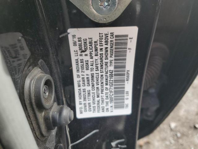 Photo 10 from auction – 2016 HONDA CIVIC EXL with VIN 19XFC1F71GE216842