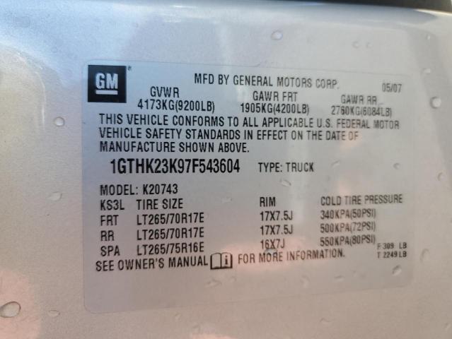 Photo 10 from auction – 2007 GMC SIERRA K25 with VIN 1GTHK23K97F543604