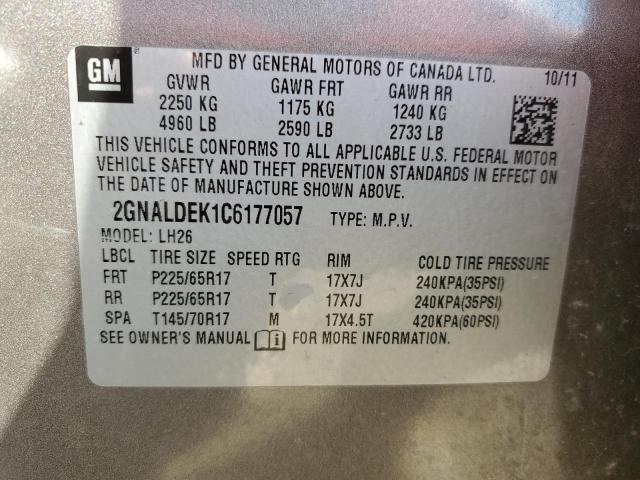 Photo 10 from auction – 2012 CHEVROLET EQUINOX LT with VIN 2GNALDEK1C6177057