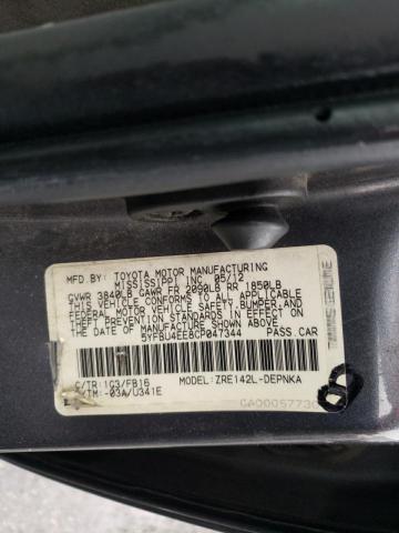 Photo 10 from auction – 2012 TOYOTA COROLLA BA with VIN 5YFBU4EE8CP047344