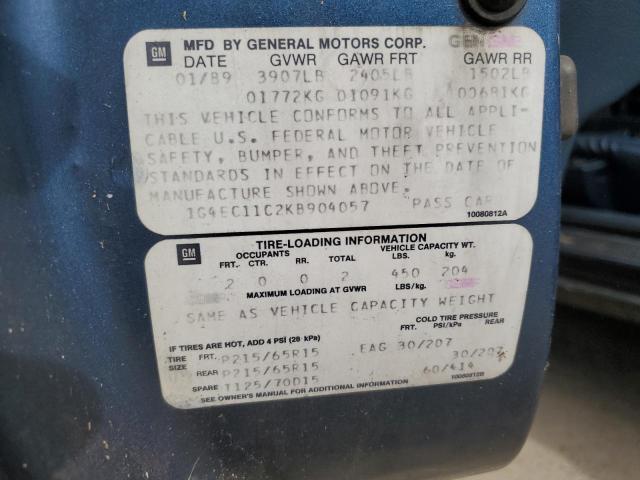 Photo 10 from auction – 1989 BUICK REATTA with VIN 1G4EC11C2KB904057