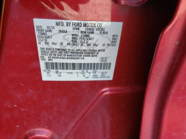 Photo 10 from auction – 2010 FORD EDGE SE with VIN 2FMDK3GC4ABB28119