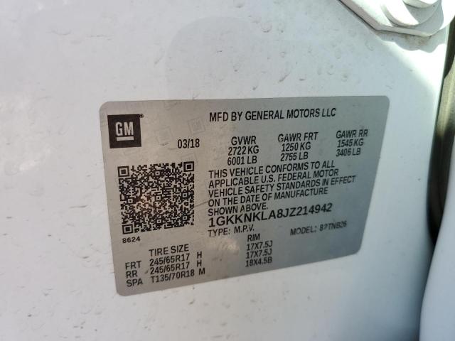 Photo 10 from auction – 2018 GMC ACADIA SLE with VIN 1GKKNKLA8JZ214942