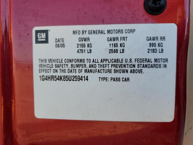 Photo 10 from auction – 2005 BUICK LESABRE LI with VIN 1G4HR54K85U259414