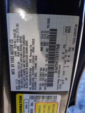 Photo 10 from auction – 2015 FORD FUSION SE with VIN 3FA6P0H75FR191968