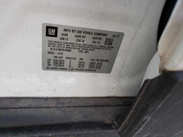 Photo 10 from auction – 2017 CHEVROLET TRAX 1LT with VIN KL7CJLSB2HB166608