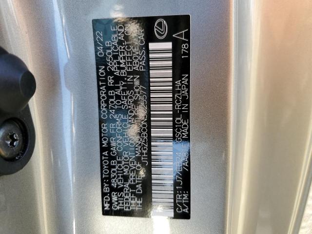 Photo 10 from auction – 2022 LEXUS RC 350 with VIN JTHGZ5BC0N5025577